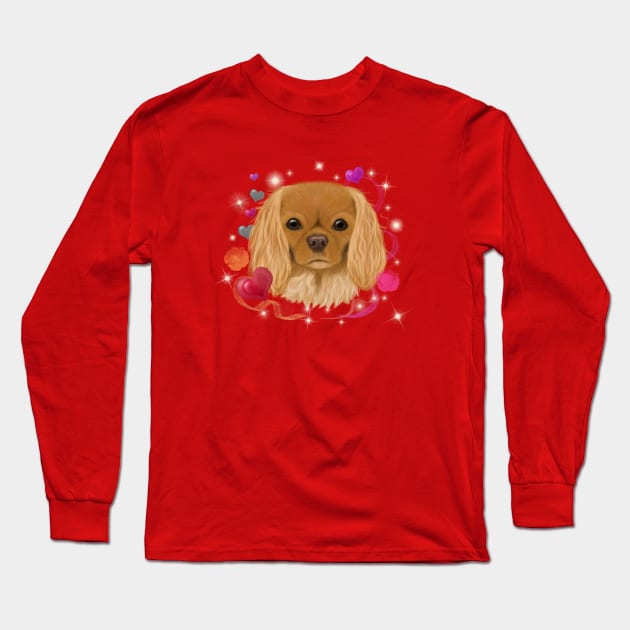 Ruby Cavalier King Charles Spaniel Love Design Long Sleeve T-Shirt by Cavalier Gifts